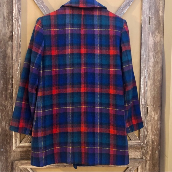 Vintage 70s Pendleton wool plaid Jacket Coat 10 - Picture 2 of 4